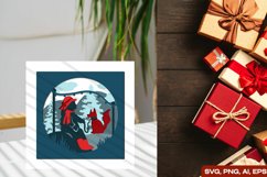 Retro A Girl with Animal in The Winter Forest 3D Shadow Box Product Image 3