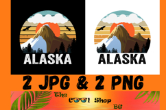 Retro Alaska Vintage Sublimation Png, Alaska Sunset Png Product Image 1