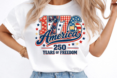 Retro America Floral Checkered Polka Dots PNG Product Image 3