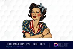 Retro American Mom Watercolor Clipart Product Image 1