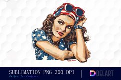 Retro American Mom Watercolor Clipart Product Image 1