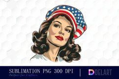Retro American Mom Watercolor Clipart Product Image 1