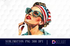 Retro American Mom Watercolor Clipart Product Image 1