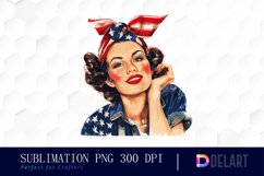 Retro American Mom Watercolor Clipart Product Image 1