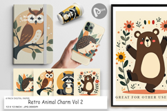 Digital Paper Retro Animal Charm Product Image 1