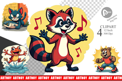 Retro Animal Rascals Clipart Product Image 1