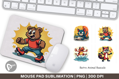 Mouse Pad Retro Animal Rascals Product Image 1
