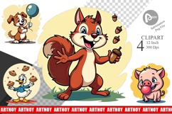 Retro Animal Rascals Clipart Product Image 1