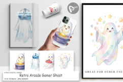 Retro Arcade Gamer Ghost Digital Paper Product Image 1