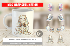 Retro Arcade Gamer Ghost Mug Wrap Product Image 1