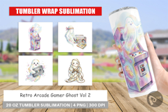 Retro Arcade Gamer Ghost Tumbler Product Image 1