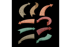 retro arrow banner set cartoon Product Image 1