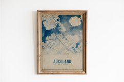 Auckland Antique Watercolor City Map Poster Product Image 1
