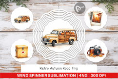 Wind Spinner Vintage Fall Road Trip Product Image 1