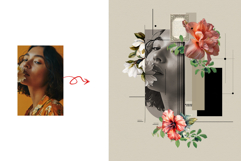 Retro Avant-Garde Digital Collage Portrait Art Template Product Image 2