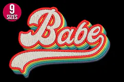 Retro Babe Text Machine Embroidery Design - 9 sizes Product Image 2