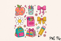 Retro Back to School Sublimation PNG Product Image 1