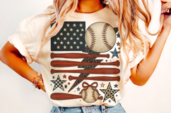 Baseball PNG, American Flag Baseball, Baseball Mom PNG, Game Product Image 2