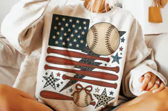 Baseball PNG, American Flag Baseball, Baseball Mom PNG, Game Product Image 1