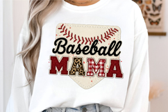 Retro Baseball Mama Leopard Gingham Product Image 1