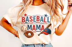 Retro Baseball Mama PNG, Baseball Game Day PNG, Sports Mom Product Image 3