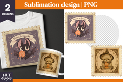 Stamp Halloween t-shirt, Retro Halloween Bat Sweet &amp; spooky Product Image 1