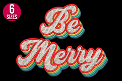 Retro Be Christmas Text Embroidery Design - 6 sizes Product Image 2