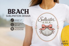 Saltwater &amp; Silk Beach sublimation, Retro coastal quote Product Image 1