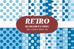 Retro Blue Dot Octagon Oval Seamless Pattern Product Image 1