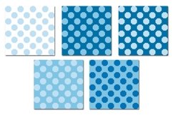 Retro Blue Dot Octagon Oval Seamless Pattern Product Image 3
