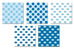 Retro Blue Dot Octagon Oval Seamless Pattern Product Image 4