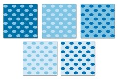 Retro Blue Dot Octagon Oval Seamless Pattern Product Image 5