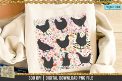 Retro Boho Chickens is a professional design that is available at 300dpi PNG to use for Sublimation, iron-on transfer, DTG Printing and normal printing.