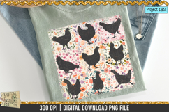 Retro Boho Chickens is a professional design that is available at 300dpi PNG to use for Sublimation, iron-on transfer, DTG Printing and normal printing.