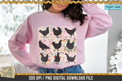 Retro Boho Chickens is a professional design that is available at 300dpi PNG to use for Sublimation, iron-on transfer, DTG Printing and normal printing.