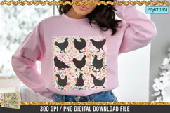 Retro Boho Chickens is a professional design that is available at 300dpi PNG to use for Sublimation, iron-on transfer, DTG Printing and normal printing.