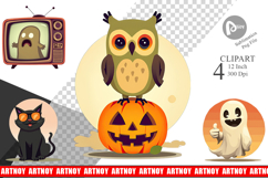 Retro Boo Bash Clipart Product Image 1