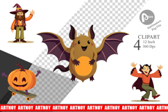 Retro Boo Bash Clipart Product Image 1