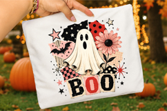 Retro BOO Ghost Png, Pink Halloween Ghost Sublimation Product Image 3
