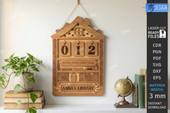 3D Layered Retro Book Tracker Laser Cut | Reading Goal SVG Product Image 1