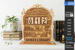3D Layered Retro Book Tracker Laser Cut | Reading Goal SVG Product Image 1