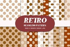 Retro Brown Dot Octagon Oval Seamless Pattern Product Image 1