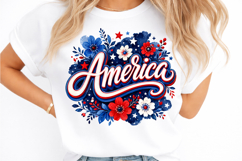 Retro Brushstroke America Floral PNG Product Image 2
