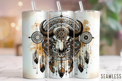 Bull Skull Tumbler Wrap Sublimation, Cow Skull Tumbler Wrap Product Image 1