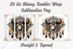 Bull Skull Tumbler Wrap Sublimation, Cow Skull Tumbler Wrap Product Image 2