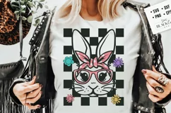 Retro Bunny bandana svg, Cute bunny with bandana and glasses Product Image 2