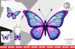 Retro Butterflies Clipart Product Image 1