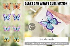 Glass Can Retro Butterflies Product Image 1