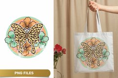 Retro Butterfly on Flowers Inside Circle Frame Sublimation Product Image 1