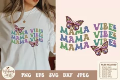 Retro butterfly Mama Vibes SVG png sublimation, Mom Svg Product Image 1